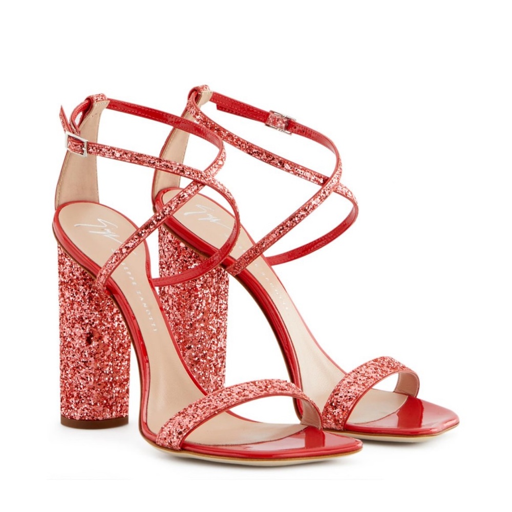 Giuseppe Zanotti Svamp Glitter Crisscross Heels